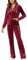 MessBebe, tuta da ginnastica da donna in velluto per il tempo libero lo sport 2 pezzi felpa con cappuccio a maniche lunghe con zip e pantaloni lunghi sportivi Colore: rosso, XL