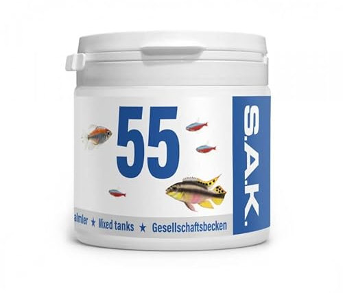 SAK 55 Fischfutter Granulat Größe 1 Zierfischfutter Alleinfutter Granulatfutter 150 ml Dose
