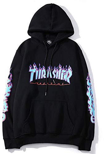 zhaojiexiaodian Herren Hoodie, Casual Hoodie Pullover Hip Hop Street Style Sweatshirt Unisex Langarm Kapuzenpullover, Pullover, Sweatshirt (DE/NL/SE/PL, Alphanumerisch, L, Schwarz)