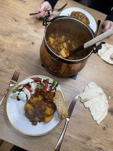 CopperGarden Kupferkessel 3 L mit Henkel - Hexenkessel I Robuster Kessel aus verzinntem Kupfer: Ideale Wärmeleitung I Lebensmittelechter Feuerkessel für Gulasch/Feuerzangenbowle uvm.