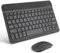 AIMMIE Rechargeable 10 Ultra Slim Universal Tablet Keyboard with Wireless Mouse, Small Wireless Bluetooth Keyboard for iOS/Android/Windows Tablets, Laptops, PC, Phones