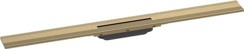 hansgrohe Fertigset Duschrinne RainDrain Flex, Abflussrinne 900mm, Bodenablauf Dusche kürzbar zur Wandmontage, Brushed Bronze