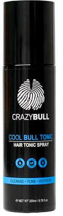 CRAZY BULL Cool Bull Tonic Spray 200ml – Refreshing Hair Tonic, Stimulates Growth & Strengthens Hair, Hydration & Vitality, Lightweight & Revitalizing Formula