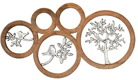 GILDE Deko Objekt Wanddekoration Baum - mit Haken zum Aufhängen - Breite 55 cm