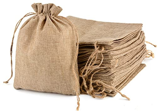 CLYPY 25 Stück Jutesäckchen mit Kordelzug, Jute Beutel 20 x 30 cm Baumwollsäckchen Stoffbeutel für Adventskalender Geschenksäckchen für Hochzeit Mitbringsel Weihnachten(Flachsfarben)