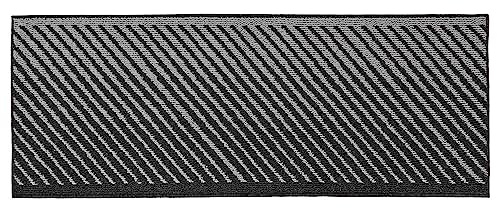 JVL Stellar Machine Washable Latex Backed Runner Doormat, 57x150cm, Black