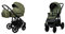 BabyLux Color Lux 2-in-1 Baby Kinderwagen Tief und Kinderwagen mit Zubehör Verstellbar und faltbar Aluminiumkonstruktion Wasserdichte Nicht abnehmbare Räder Olive Black Frame