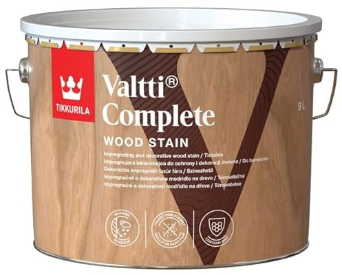Tikkurila Pintura de Madera Barniz para madera Valtti Tinte Completo, 9 L, Colores Semisólidos