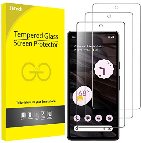 JETech Schutzfolie für Google Pixel 7a 6,1 Zoll, Panzer Schutz Glas Folie Displayschutz, Fingerabdruck-ID-Kompatibel, HD Klar, 3 Stück