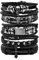 MILAKOO 5 Stück Lederarmbänder Gothic Punk Geflochtene Armband Einstellbar Manschette Armband für Männer Frau