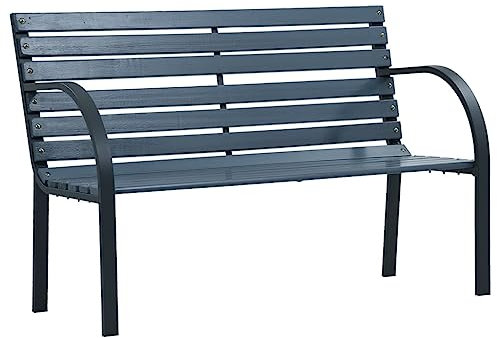 vidaXL Gartenbank Parkbank Sitzbank Balkonbank Terrassenbank Holzbank Bank Gartenmöbel Terrasse Garten Balkon Grau 112cm Massivholz Tanne
