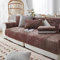 XRDSHY Samt Sofabezug rutschfeste Sofadecke，sofaschutz1 2 3 4-Seater L Shape Sofaschoner,Hund Katze Überwurf Hundedecke Ecksofa Sofa Schutzdecke Sofaschutz Hund Kratzschutz Katze,Braun-110x240cm