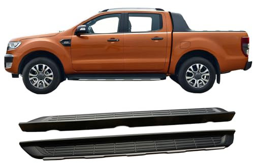 DHONDT Barre Nerf Marchepieds Latéraux pour Ford Ranger T6 T7 2018 2019 2020, Pédales Latérales Jupe Latérale Marchepieds Latéraux Accessoires