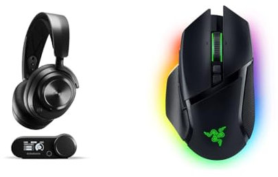 SteelSeries Arctis Nova Pro Wireless - Multi-System Gaming-Headset – PC & Razer Basilisk V3 Pro - Anpassbare kabellose Gaming-Maus mit Razer HyperScroll Tilt Wheel Focus Pro 30K Optischer Sensor