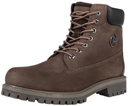 bugatti Herren Schnürstiefel, Männer Stiefel,uebergangsstiefel,uebergangsschuhe,schnürboots,halbstiefel,schnürung,Dunkelbraun (6110),45 EU / 10 UK