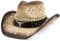 Cowboy Hat, Straw Cowgirl Hat,Cowboy Hats for Women/Mens Shapeable Brim Cowboy Hat for Womens (UK, Numeric, 7, 7 3/8, Almond & Coffee Color)