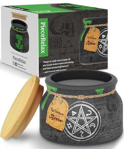 PieceRelax 3D Puzzle Deko-Behälter – Witches Brew | 64 Kunststoffteile & Holzdeckel | DIY-Aufbewahrung & Tischdeko | Kreatives Geschenk für Zuhause & Büro [BC1022]