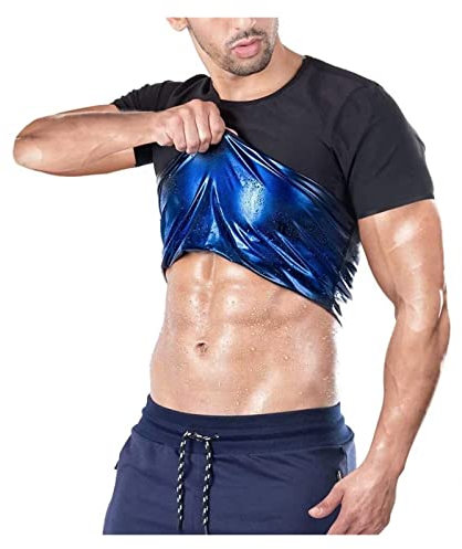 Saunaanzug Herren Trainingsanzüge Langarm Sauna Shirt Workout Shapewear Sweat Jacket Top Compression Shirts (Color : Men, Size : XXL)