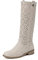 QUEEN HELENA Stivali Traforati Semplici Classici con Tacco Basso Donna X28-106 (Beige, Sistema Taglie Calzature EU, Adulto, Donna, Numero, Media, 35)