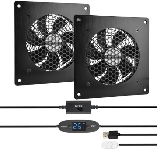euroharry Pantalla digital, sistema de ventilador silencioso controlado por temperatura, ventilador USB, ventilador de 5 V (2)