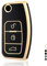OFF WE GO Autoschlüssel Hülle Schlüsselhülle Cover für Ford Focus Fiesta Galaxy Kuga C-Max S-Max Mondeo MK4 Schlüsselcover Schlüssel Schutz Gehäuse Schlüssel Hülle, Schwarz Gold