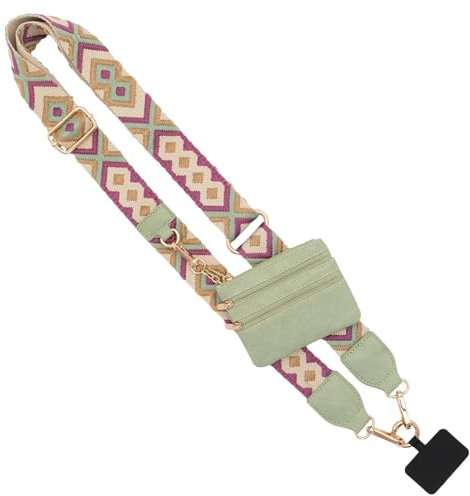Handygurt mit Reißverschlusstasche, Clip-and-Go-Gurt für Handy mit Geldbörse, Verstellbarer Handygurt mit Umhängegurt (Stil-3)