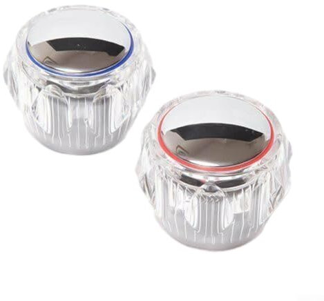 2 Pack Hot And Cold Tap Head Covers Faucet Handle Sink Faucet Knobs Replacement Part for Home Kitchen Bathroom Hardware