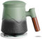 ZENS Tea Infuser Mug with Lid, 450 ML Embossed Ceramic Tea Cup Tea Strainers for Loose Tea Diffusers, Wood Handle Tea Infuser Mug with Coaster for Women Tea Lovers Gifts, Tea Steeper Accessories