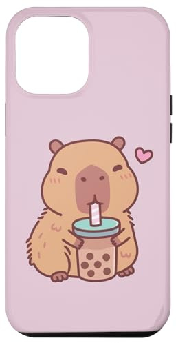 Kawaii Capybara Drinking Boba Bubble Tea For Girls Teen Kids Case for iPhone 12 Pro Max