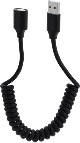 LANMINGLEL USB 2.0 Male to Female Coiled Cable USB Spring Cable USB 2.0 Extension Cable Retractable USB Data Transmission Cord for Printers, Cameras, Mouse and Other USB Computers (Straight)