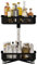 HSyc JRX Lazy Susan Gewürzregal Schrank-Organizer Multifunktionaler Drehteller Gewürzregal Arbeitsplatten-Organizer Für Küchen-Vorratsschrank 360° Drehbare Aufbewahrung（Schwarz-2 Etagen）