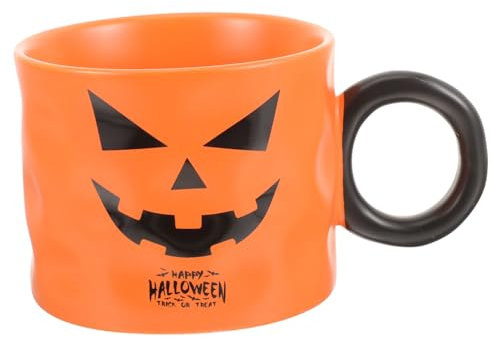 OKUMEYR Halloween Kürbis Tasse Mit Griff Keramischer Wasserbecher Für Kaffee Tee Milch Und Getränke Dekorative Halloween Tasse Für Zuhause Und Büro Perfektes Für Und Familie