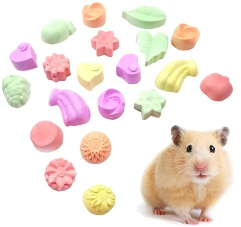 NHQZ 20 Stück Lavablock für Hamster Chinchilla Chew Hamster Mineral Kauen für Hamster Chinchilla Kaninchen Ratten Maus Eichhörnchen Kauspielzeug