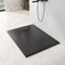 EMKE Duschwanne 120x90 cm Duschtasse Flach SMC Rutschfeste Brausewanne Schwarz Höhe 2.6 cm Steinoptik Duschwannen Ablaufgarnitur 90 mm
