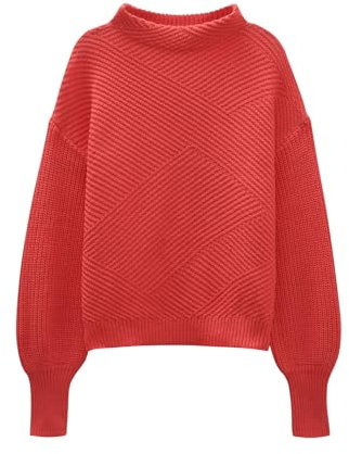 someday Damen Pullover | Strickpullover Tellina mit graphischem Muster Cosmic Coral, 38