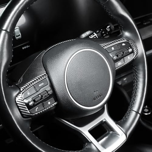 FUEISOF Für Kia Sportage NQ5 2021-2025 ABS Lenkradverkleidung Auto Lenkrad Aufkleber Abdeckung Cover Interieur Zubehör (Kohlefaser)