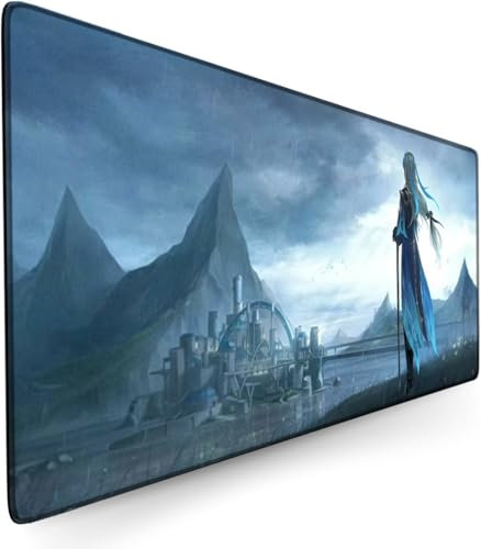 Zhrupen Gaming Mouse Pad Genshin Impact Neuvillette Gaming Desk Mat Keyboard Mat Large Mouse Pads Rubber Mouse Pads (900x400mm) 
