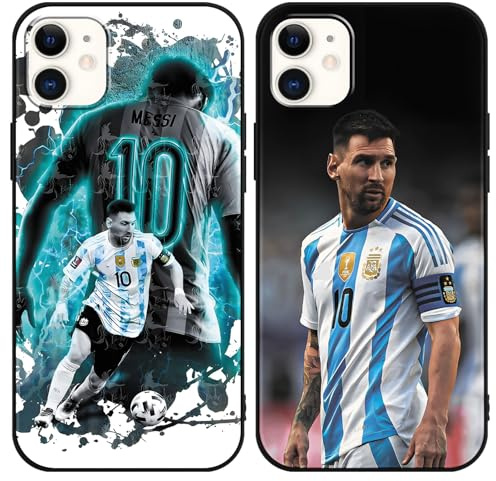 TBNMBGY 2 Stück Handyhülle für iPhone 11 Hülle 6.1, Weich TPU Silikon Schutzhülle mit Cool Sport Fußball Legend Player 10 Mode Muster, Stoßfest Bumper Case für Jungen Mädchen, Design