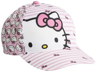 Hello Kitty Cap Kinder Kappe | kleine Geschenke für Mädchen | Cappy | Sonnenhut | Kopfbedeckung | Strand | Mütze | 53 cm | anpassbar durch Klettverschluss