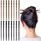 16 PCS Retro Wooden Hair Sticks Bamboo Shape Hair Chopsticks Vintage Elegant Chopsticks Bamboo Shape Hair Pins for Long Hair Women and Girls Bun Hairstyles Decorative Holder