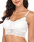 Frauenmomente Bralette Damen mit Spitze | Bustier gepolstert für Komfort | stilvoller Women BH ohne Bügel für optimalen Halt | Gr. S-XL (M, weiß)