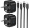 2PACK 45W Samsung Fast Charge Plug and Cable 1M, USB C Samsung Charger with Type C USBC Lead Charging for Galaxy S25 S24 S23 S22 S21 S20 A55 A54 A53 A52S A32 A33 A35 A20E A21S A25 A05S A16 A15 A14 A56