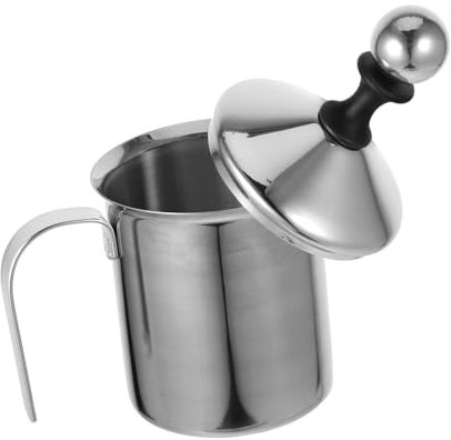 GLEAVI Espumador De Leche Manual Doble Capa Acero Inoxidable Para Batidor De Espuma