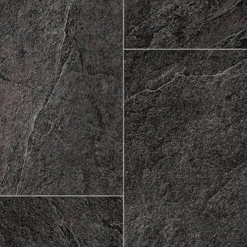 Black Stone Effect Anti-Slip Vinyl Flooring For Kitchen, Bathroom, LivingRoom, 4.50mm Thick Vinyl Sheet, 5 Year Warranty, Suitable for underfloor heating-1 X 3 mt