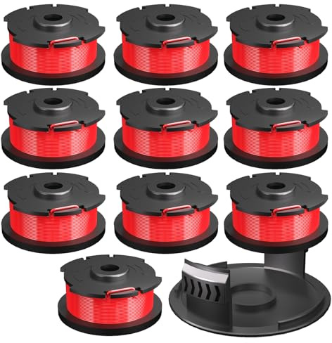 WeGofly Rasentrimmer, 4 m, Ersatzspule, passend für WEG21A, WEG21T (12 Spulen + 1 Abdeckung)