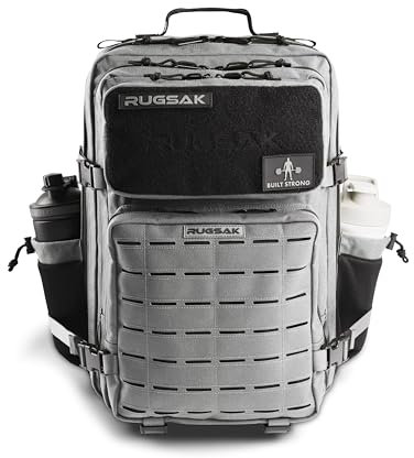 RUGSAK ALPHA | Taktischer Rucksack [20-45L] Wasserdicht & EXTREM Robust | Militär Survival Backpack | für Outdoor Arbeit Wandern Camping und Gym | Molle Reiserucksack Herren & Damen (Ash Gray)