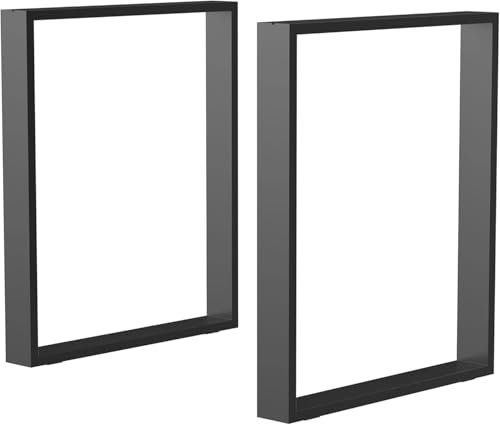 Yaqor X2 Patas Mesa. Patas para Mesas Hechas De Hierro O Metalicas. Patas para Mesa De Cristal O para Muebles. De Acero 60X72 Cm Estilo Industrial Negras para Mesas Comedor Escritorio O De Cristal