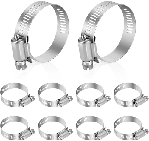 MejaRizon 10 Stk. 18-32mm Schlauchschellen (6-127mm), Rohrschelle Edelstahl 304, Auspuffschelle, Schlauchschellen Set, W4 Schlauchklemme Geeignet für Wasserleitung, Garten, Waschmaschine