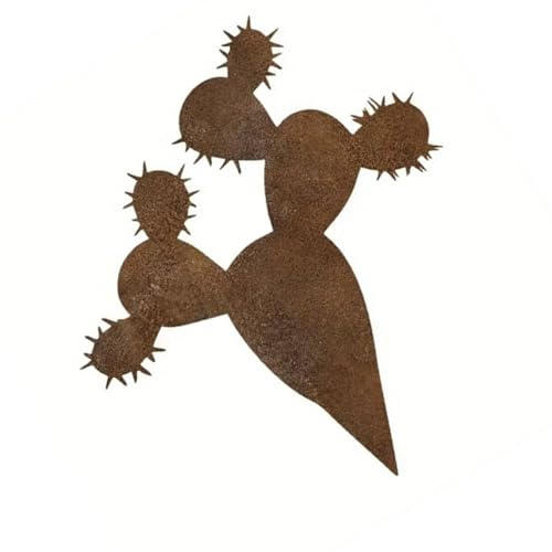Scultura artistica in metallo a forma di cactus da giardino, con finitura anticata, adatta per la decorazione esterna del cortile e la decorazione di cactus resistente alle intemperie