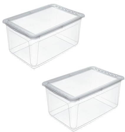 keeeper bea 2x Aufbewahrungsbox mit Air Control System, 59 x 39 x 27 cm, 43 l, Transparent